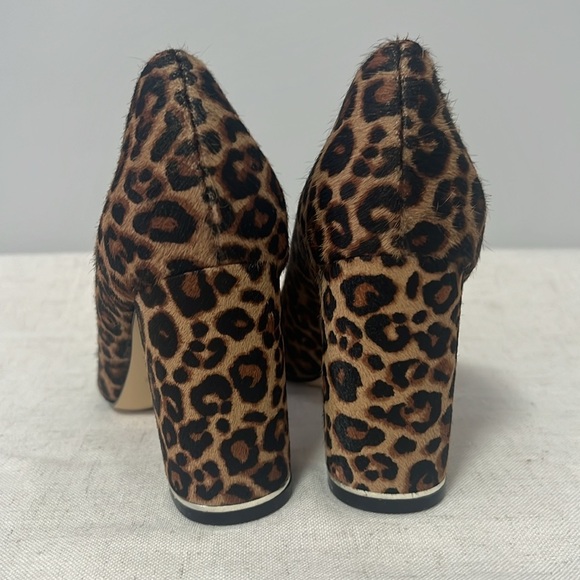 NWOT BHWM Women’s Leopard Print Calf Hair Block Heel Pumps size 6.5 - Picture 7 of 10